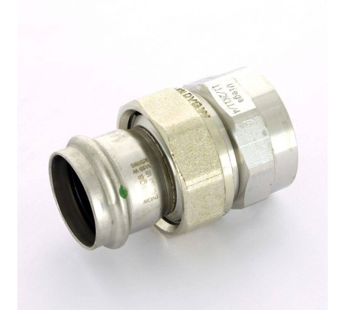 Муфта разъемная Viega Sanpress Inox 35х1 1/4 пресс-В с плоским уплотнением 437541