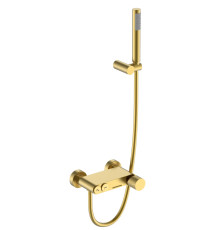 Смеситель для ванны Boheme Stick Touch с душевым комплектом матовое золото 123-MG.2