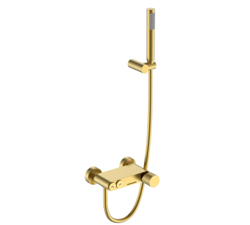 Смеситель для ванны Boheme Stick Touch с душевым комплектом матовое золото 123-MG.2