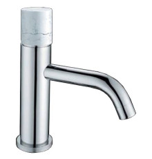 Смеситель для раковины Boheme Stick хром / белый мрамор 121-CR-MR-W