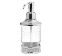 Дозатор для жидкого мыла Boheme Royal Cristal настольный хром черный кристалл 10929-CR-B