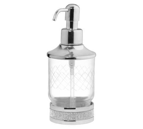 Дозатор для жидкого мыла Boheme Royal Cristal настольный хром черный кристалл 10929-CR-B