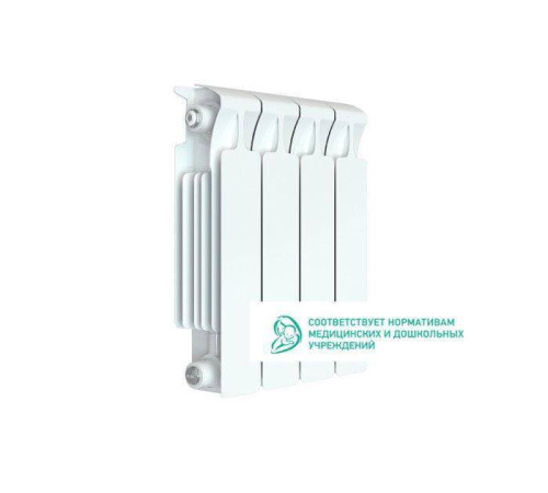 Радиатор биметаллический Rifar Monolit 350 4 секции боковое подключение белый Н11569