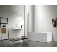 Шторка на ванну Aquanet Delta SBA 10015CH 1000x1500 мм двухэлементная поворотная хром AQ DEL SBA 10015CH