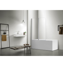 Шторка на ванну Aquanet Delta SBA 10015CH 1000x1500 мм двухэлементная поворотная хром AQ DEL SBA 10015CH