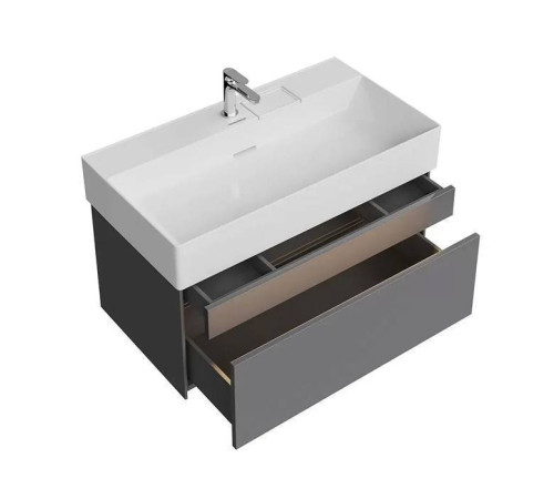 Тумба подвесная Kerama Marazzi Logica 86.8x46x40.3 см 2 ящика стальной серый LOG.90.2\ST