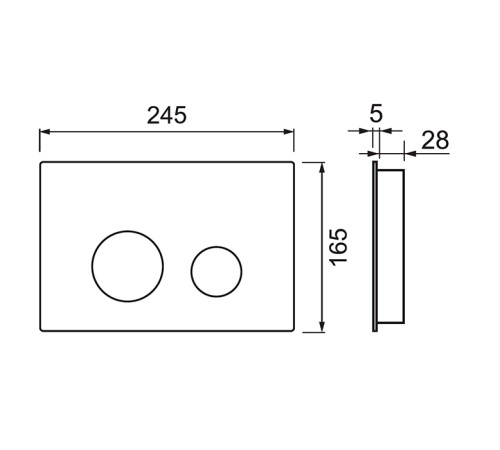 Панель смыва TECE TECEspring LT пластик хром S240111