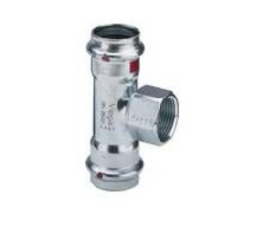 Тройник Viega Prestabo с SC-Contur ВР оцинкованная сталь 28х1/2х28 мм 558918