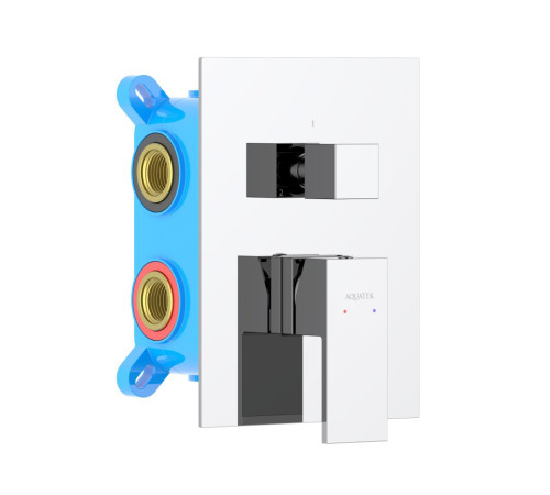 Смеситель для ванны Aquanet Libra встраиваемый 3 режима комплект AQ1647CR