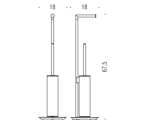 Стойка напольная с держателем туалетной бумаги и ершиком Colombo Design Mini хром B4018.CR