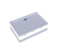 Поддон душевой D-Pol акриловый прямоугольный 140x80x15 см с ножками и панелью DPA-0000013