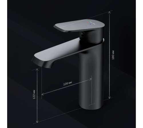 Смеситель для раковины AM.PM Func черный матовый F8F02122