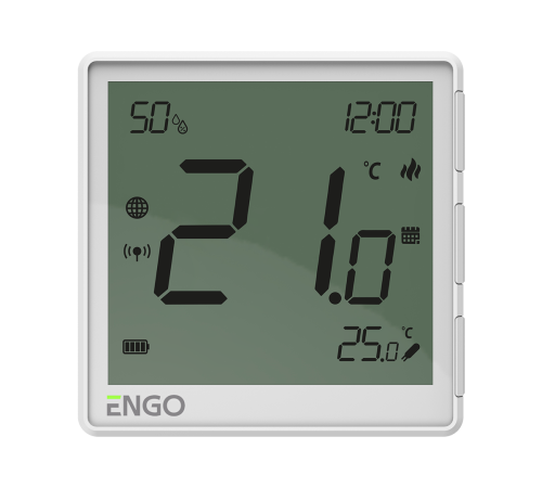 Беспроводной терморегулятор ENGO Controls EONE Zigbee с аккумулятором белый EONE-BATW