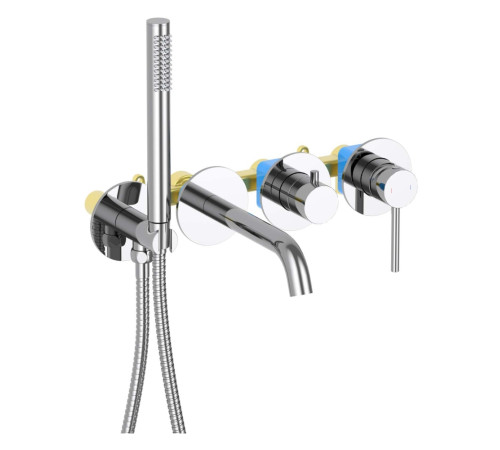 Смеситель для ванны встраиваемый Aquanet Европа внешняя и скрытая часть хром AQ1344CR