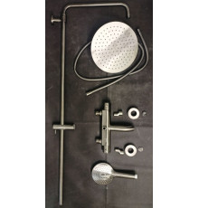 Душевая система с термостатом и изливом AQUAMET AQM8008GM Gun Metal AQM8008GM