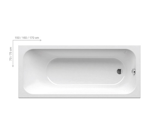 Ванна Ravak Chrome 160х70 см встраиваемая белая C731000000
