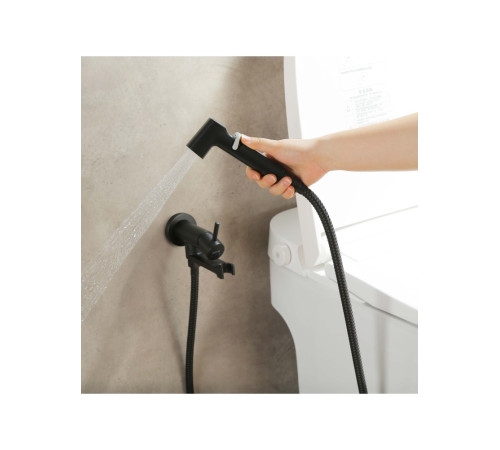 Комплект для гигиенического душа Aquanet Ника встроенный матовый черный AQ1819MB