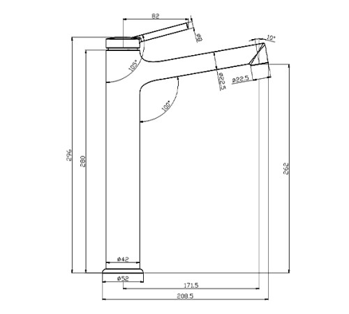 Смеситель для умывальника Lemark Minima высокий монолитный хром LM3809C