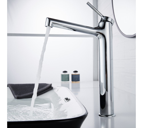 Смеситель для умывальника Lemark Minima высокий монолитный хром LM3809C