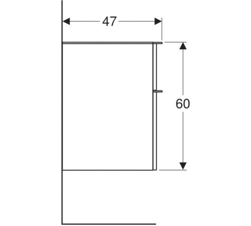 Шкаф боковой Geberit Smyle Square низкий 2 ящика цвет пекан 500.357.JR.1