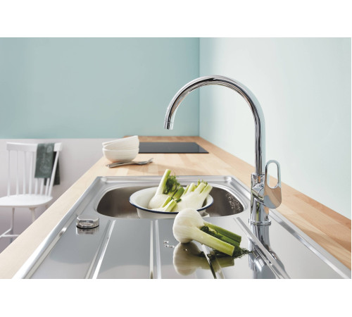 Смеситель для кухонной мойки GROHE BauFlow высокий излив хром 31538001