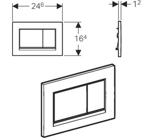 Клавиша смыва Geberit Sigma30 двойной смыв глянцевый хром 115.883.KH.1