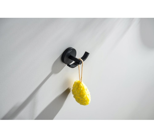 Крючок двойной Aquanet Бетта матовый черный AQ4602MB