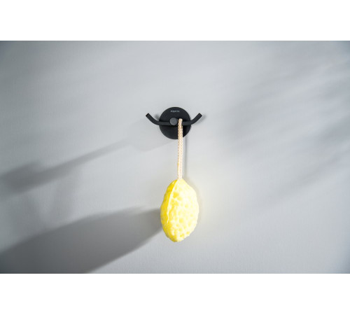 Крючок двойной Aquanet Бетта матовый черный AQ4602MB