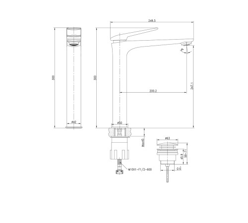 Смеситель для умывальника Lemark Allegro высокий монолитный хром/белый LM5909CW