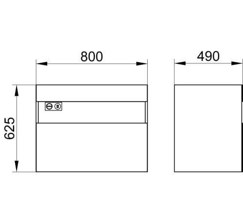 Тумба под умывальник KEUCO Stageline 800x625x490 мм 1 ящик подсветка розетка USB Вулканит 32862970100