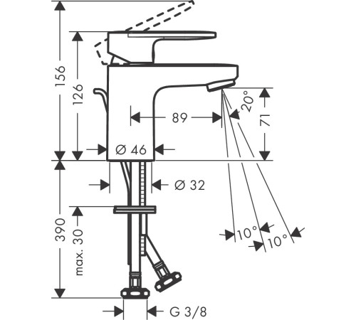 Смеситель для раковины hansgrohe Vernis Blend 70 71550000