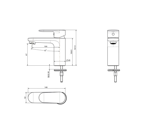 Набор смесителей 3 в 1 Aquanet Ника AQ1810CR/AQ1840CR/AQ2017CR AQ1830CR