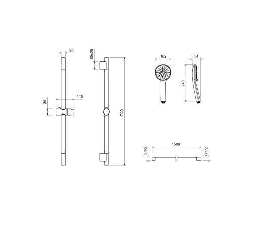 Набор смесителей 3 в 1 Aquanet Ника AQ1810CR/AQ1840CR/AQ2017CR AQ1830CR