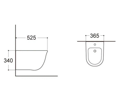 Биде подвесное Aquanet Классик 525x365x340 мм AQ1160-00