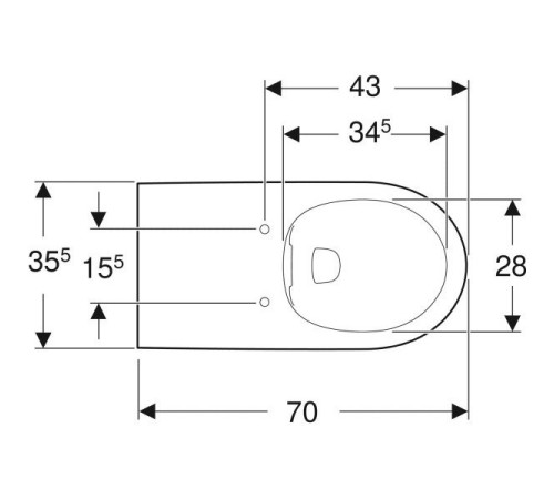 Унитаз подвесной Geberit Selnova Comfort Rimfree 700 мм 500.262.01.1