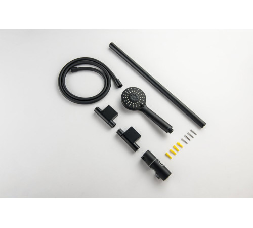 Душевой гарнитур Aquanet Бетта 3jet 65 см матовый черный AQ2017MB