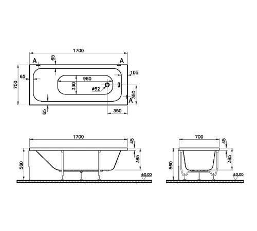 Ванна стальная Ideal Standard Optimum Neo 170x70 см 64530001000