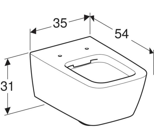 Унитаз подвесной Geberit iCon Square Rimfree 540 мм 201950000