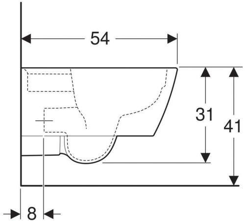 Унитаз подвесной Geberit iCon Square Rimfree 540 мм 201950000