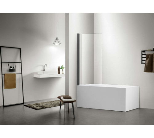 Шторка на ванну Aquanet Delta SBA 08015GM 800x1500 мм поворотная оружейная сталь AQ DEL SBA 08015GM