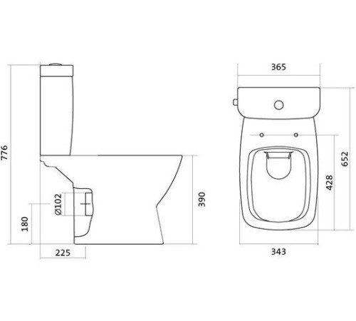 Унитаз-компакт безободковый Santek Нео Rimless 2-режимный тонкое сиденье микролифт 1.WH30.2.418