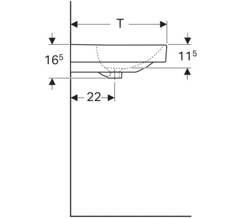 Раковина Geberit Smyle Square 90х48 см с отверстием под смеситель 500.251.01.1
