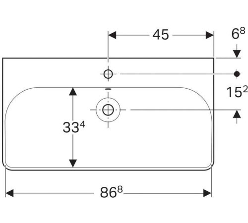 Раковина Geberit Smyle Square 90х48 см с отверстием под смеситель 500.251.01.1