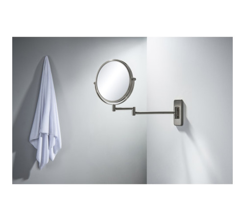 Зеркало косметическое настенное Aquanet 5x увеличение оружейная сталь AQ4911BGM