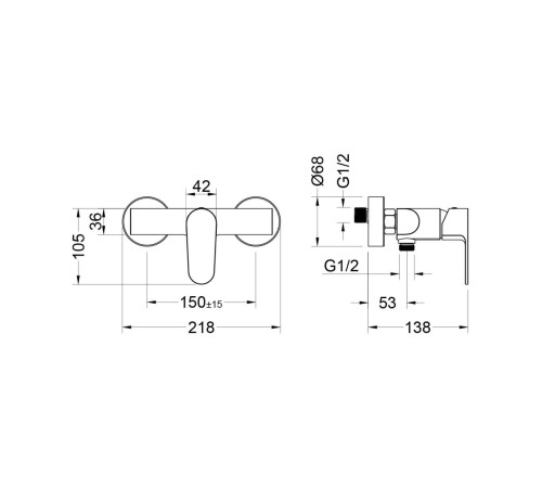 Смеситель для душа Aquanet Oberon AQ1260CR