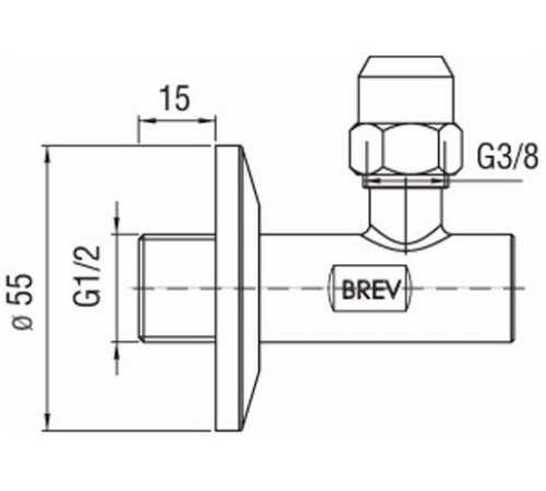 Угловой переходник Avenue с фильтром и запорным клапаном AV00121CR