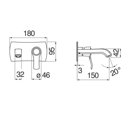 Смеситель для раковины TopZero Sofi 150 мм внешняя часть бронза SI98198BR