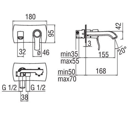 Смеситель для раковины TopZero Sofi внешняя часть SI98198CR