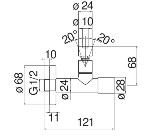 Угловой переходник Avenue красное золото AV00121/21RCP