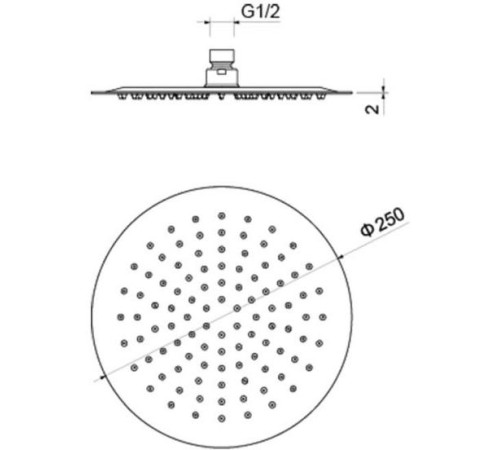 Верхний душ Aquanet AQ2073CR круглый 250х2 мм хром AQ2073CR